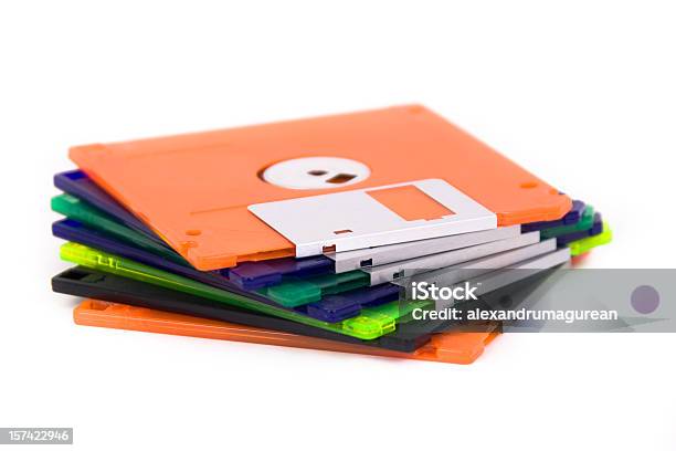 Computerdiskette Stack Stockfoto und mehr Bilder von Computerdiskette - Computerdiskette, Weißer Hintergrund, Gestapelt