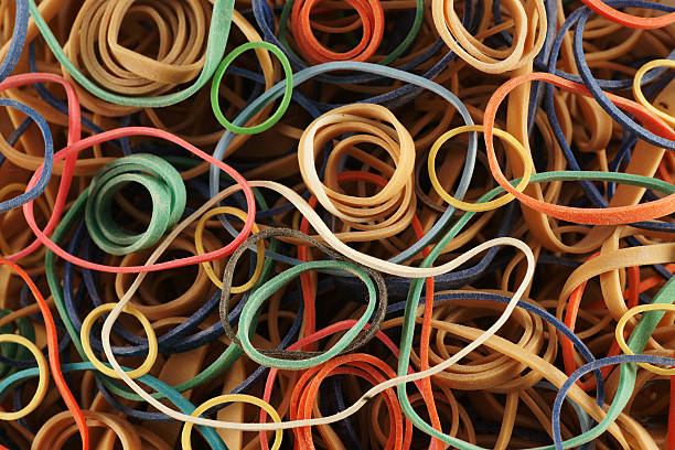 istock Background of many colored rubber bands 157422953