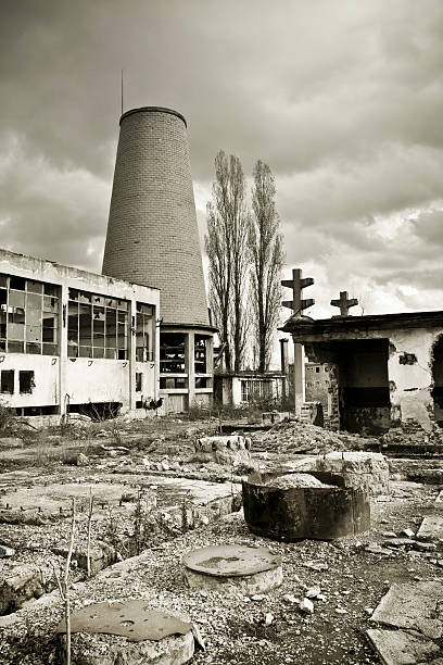 istock Destroyed industrial building on crisis time 157422989