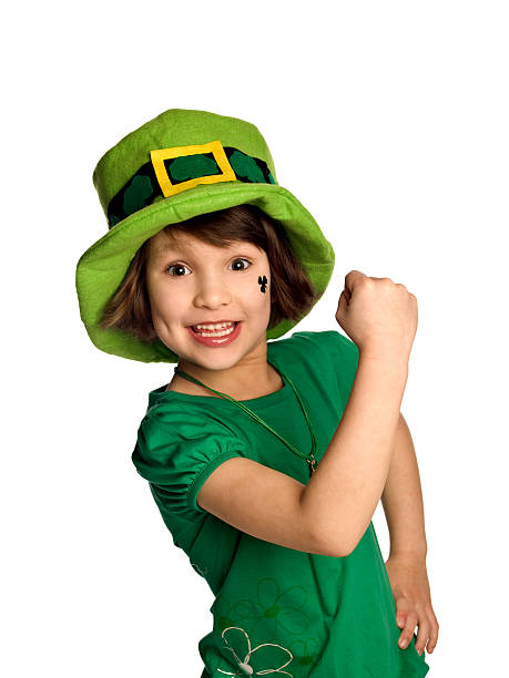 happy st. patrick's day - st patricks day irish culture child leprechaun fotografías e imágenes de stock