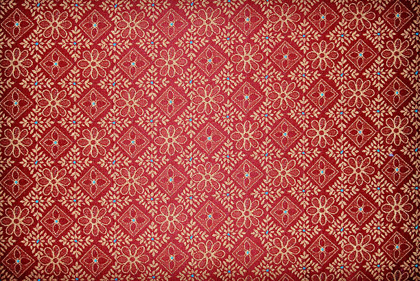 istock Red vintage wallpaper background texture 157423148
