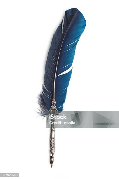 Quill Pen Stock Photo - Download Image Now - Quill Pen, Pen, Blue