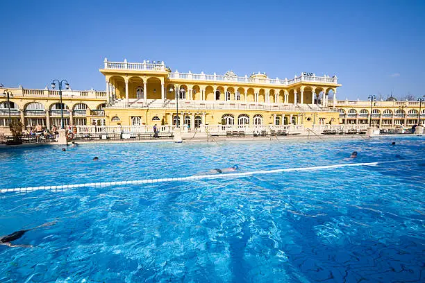 Beautiful classical style Thermal Bath and spa in Budapest (The Szechenyi Bath)