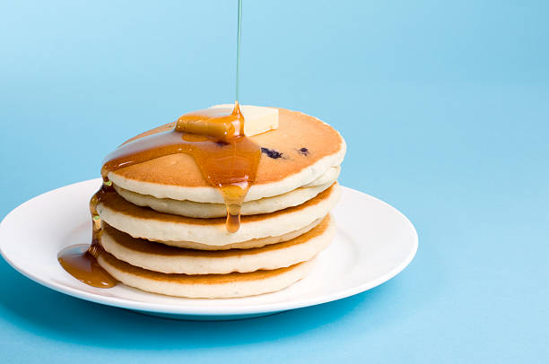 istock Stack of Blueberry Pancakes with Syrup 157423256