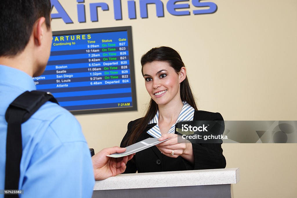 Biglietto aereo banco - Foto stock royalty-free di Offrire un servizio