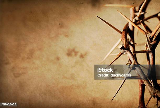 Crown Of Thorns On Grunge Background Stock Photo - Download Image Now - Crown Of Thorns, Accuracy, Antique