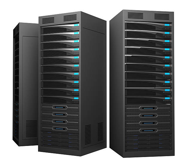 suporte de servidores de elevado desempenho - network server rack computer black imagens e fotografias de stock