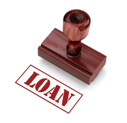 Rubber Stamp indicating financial loan. Includes clipping path for stamp.