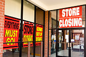 Lots of store closing signs in Windows
