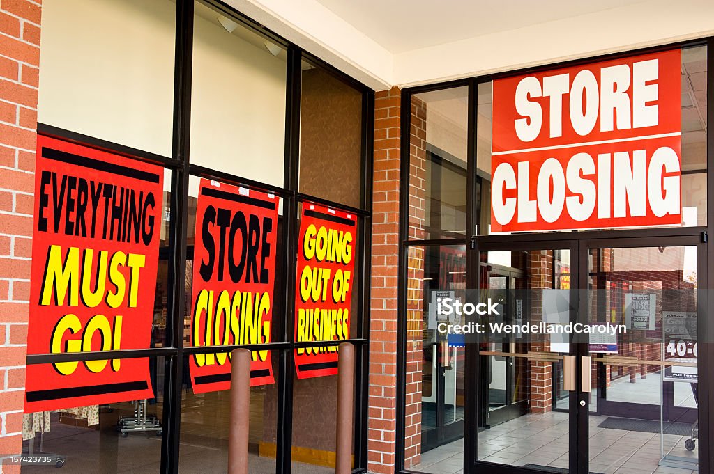 Placas de fechamento de loja - Foto de stock de Loja royalty-free