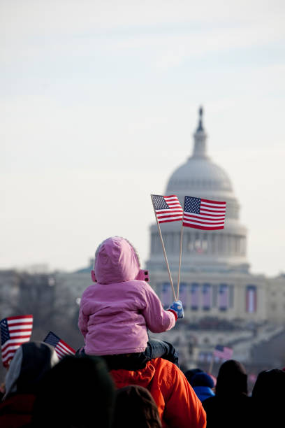 istock Young child at Obama Inauguration in Washington DC 157423900