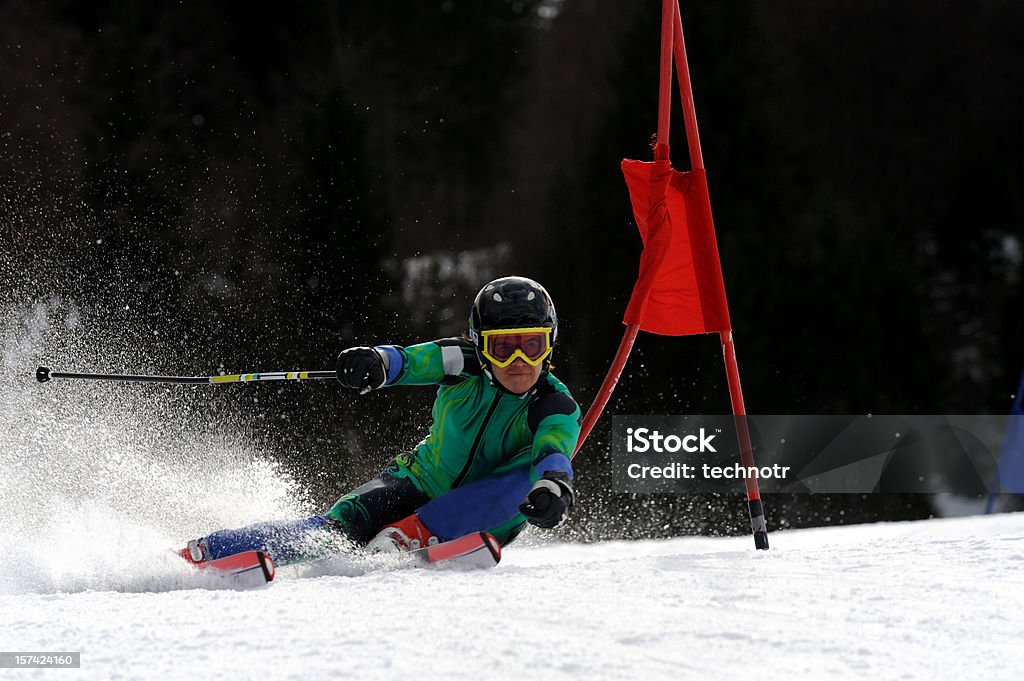 slalom gigante prática - Foto de stock de Esqui - Esqui e snowboard royalty-free