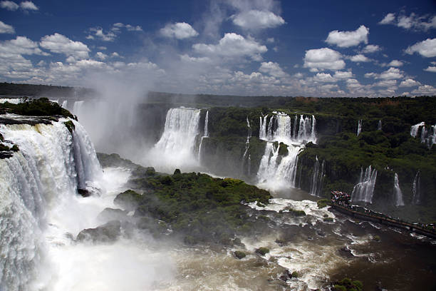 Close-up of water falling into the Devil's Throat at Iguazu Falls
