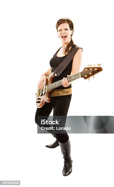 Mujer Cantar Foto de stock y más banco de imágenes de Guitarra - Guitarra, Mujeres, Música rock