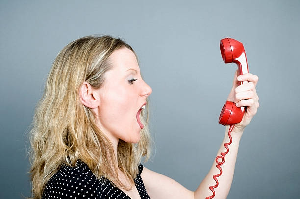 istock Screaming into Red, Vintage Telephone 157424454