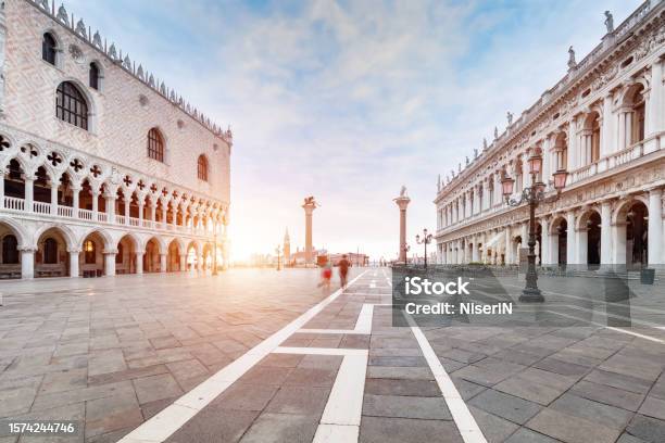 Piazza San Marco And Palazzo Ducale Or Doges Palace In Venice Italy Stock Photo - Download Image Now