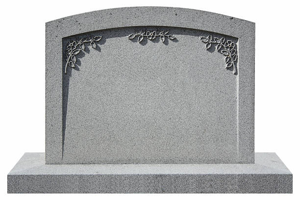 Tombstone isolated granite tombstone with flowers tombstone stock pictures, royalty-free photos & images