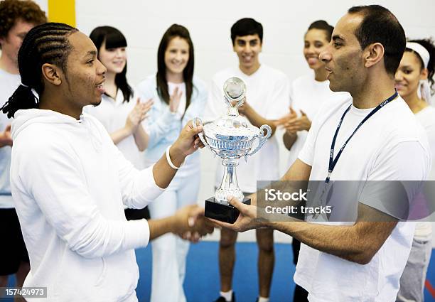 Physical Education Winning Presentation Stock Photo - Download Image Now - Giving, Trophy - Award, Coach