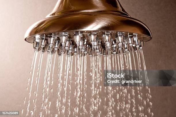 Luxury Shower Head Stock Photo - Download Image Now - Shower, Shower Head, Water