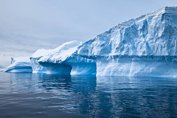 Wide view of an Antarctic iceberg stock photo