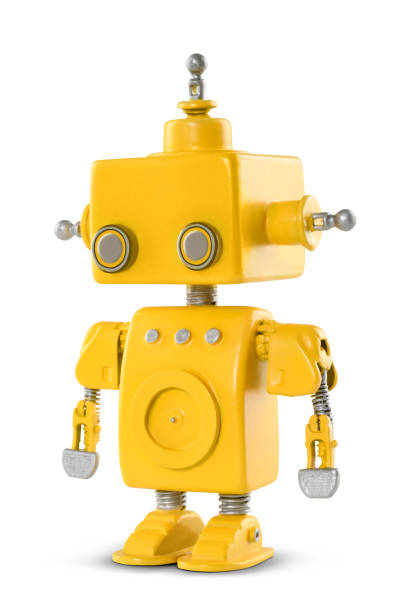 istock Charming Handmade 1960s Style Yellow Robot Mode 1574252831
