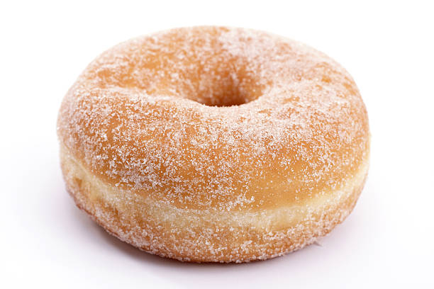 raised sugar donut stock photo