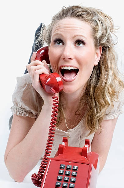 istock Happy Phone Call, Vintage Red 157425476