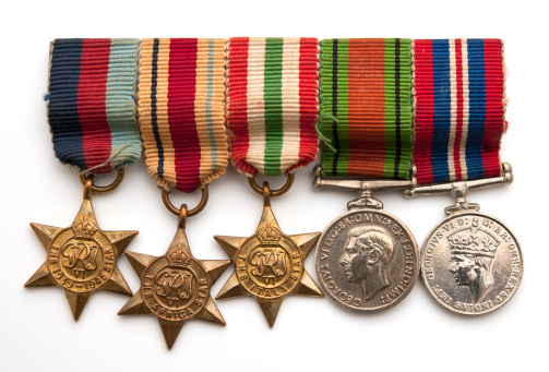 War medals given to a british world war two soldier.