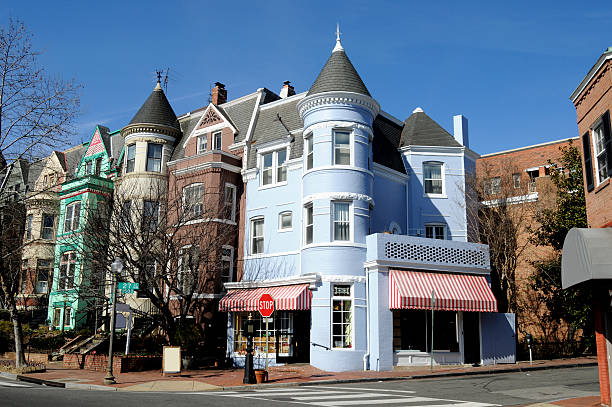 georgetown, washington dc, stany zjednoczone ameryki - washington street zdjęcia i obrazy z banku zdjęć