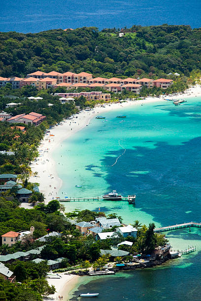 West Bay Beach Aerial stock photo