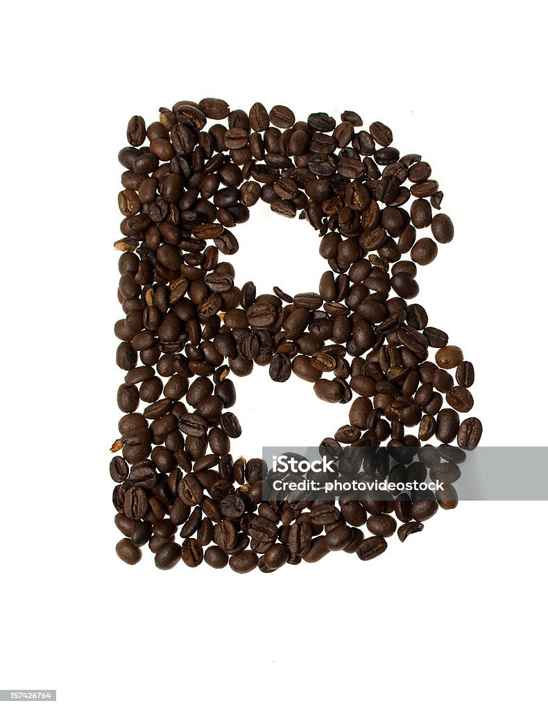 Lettera B scritti con caffè - Foto stock royalty-free di Alfabeto