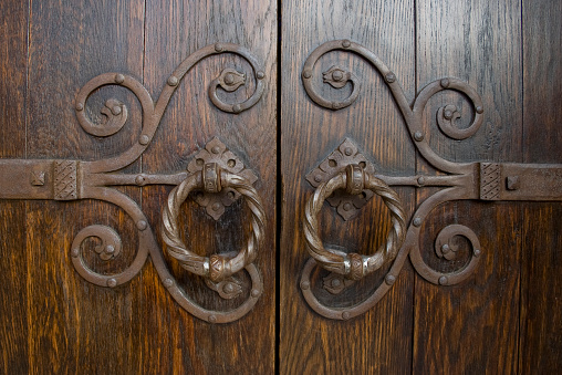 One of the many old wooden doors at the Washington National Cathedral.