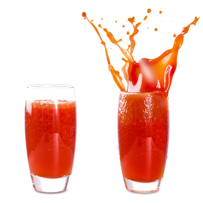 glass of tomato juice (isolated)