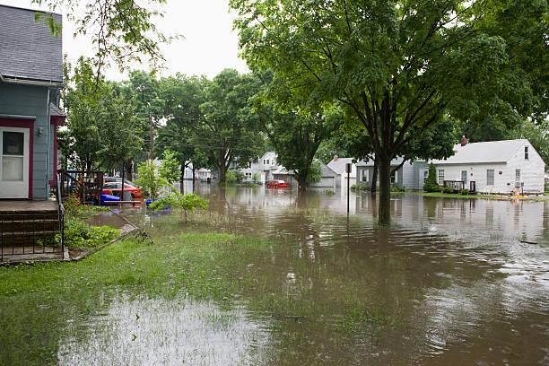 Flood in the Midwest stock photo