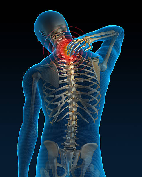 首の痛み - arthritis osteoporosis pain backache ストックフォトと画像