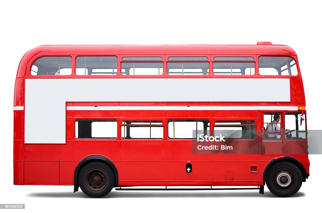 London Bus Isolated with Clipping Path  Bus Stock Photo