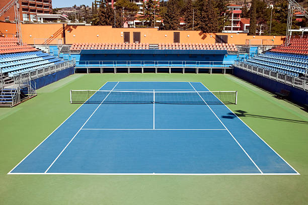 테니트 단단함 코트 - tennis tournament 뉴스 사진 이미지