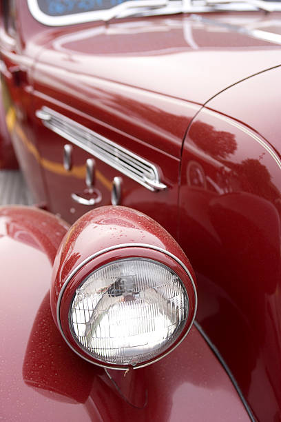 istock Close-up of headlight in classic car series 157427334