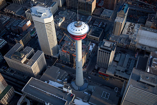 Calgary Tower Aerial View stock photo