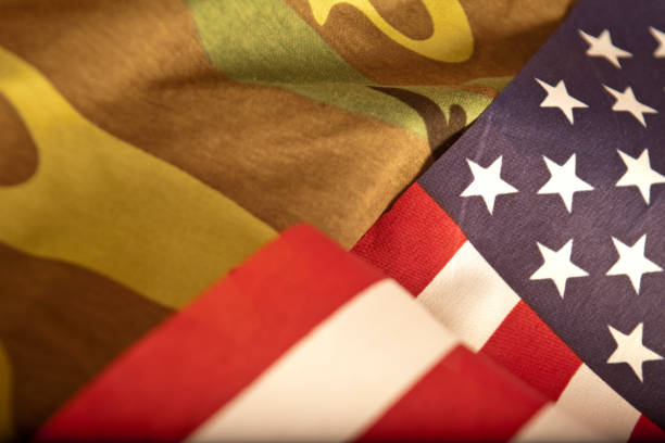 American flag on camoflage. Also see...