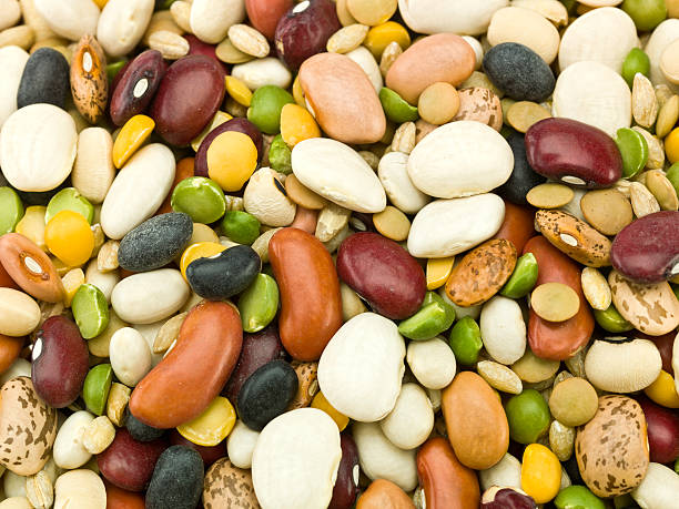 bio-gemüse hintergrund - dried beans stock-fotos und bilder