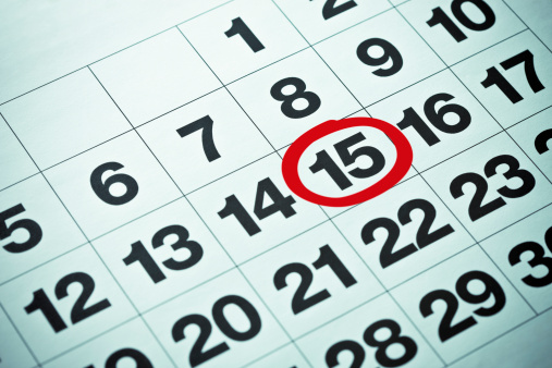 In a calendar or diary, a Saturday is circled for emphasis and marked \