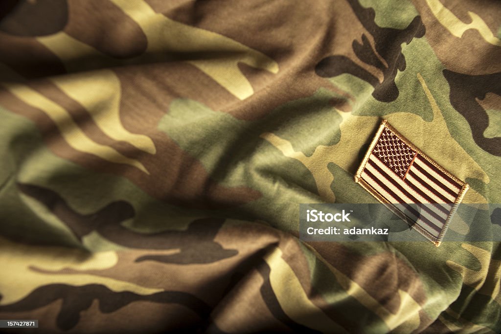 Amerikanische Flagge und Camouflage (Serie - Lizenzfrei Amerikanische Flagge Stock-Foto