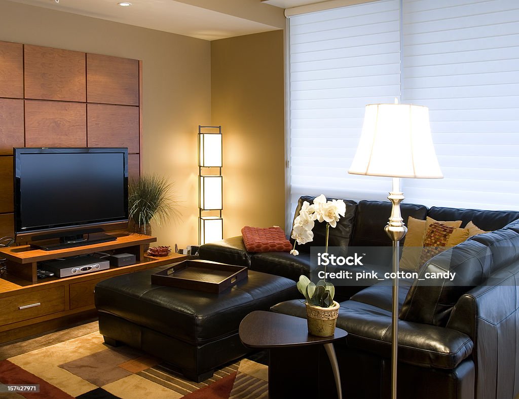 Sala de estar - Foto de stock de Otomana - Mobiliário royalty-free