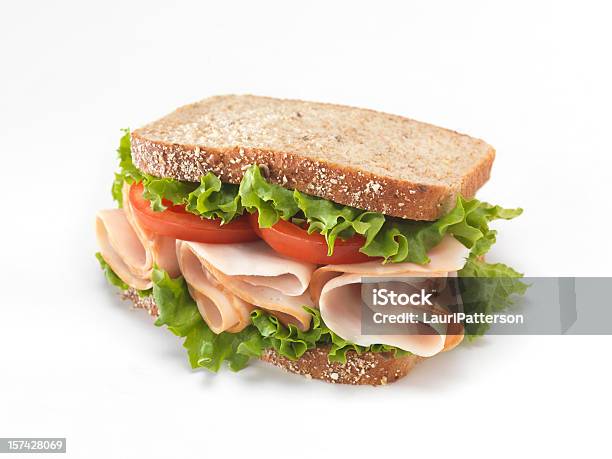 Scheiben Geräucherten Truthahnsandwich Stockfoto und mehr Bilder von Sandwich - Sandwich, Freisteller – Neutraler Hintergrund, Truthahn - Geflügelfleisch