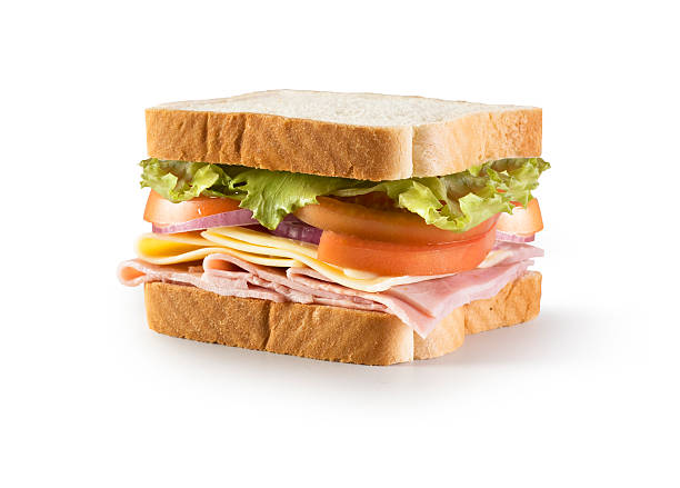 sandwich avec un tracé de détourage - sandwich photos et images de collection