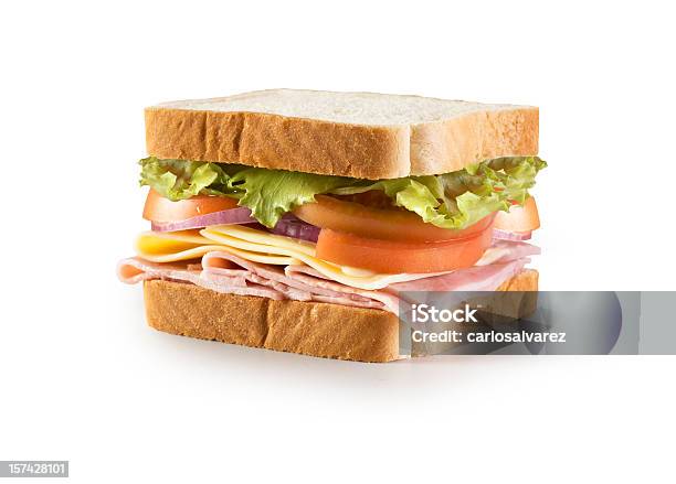 Sandwich Mtraçado De Recorte - Fotografias de stock e mais imagens de Sanduíche - Sanduíche, Figura para recortar, Fundo Branco