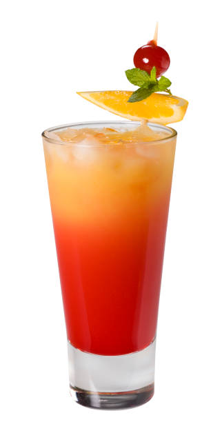 Tequila sunrise cocktail(clipping path)  tequila sunrise stock pictures, royalty-free photos & images