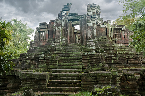 Temple Ruins Near Angkor Wat In Cambodia