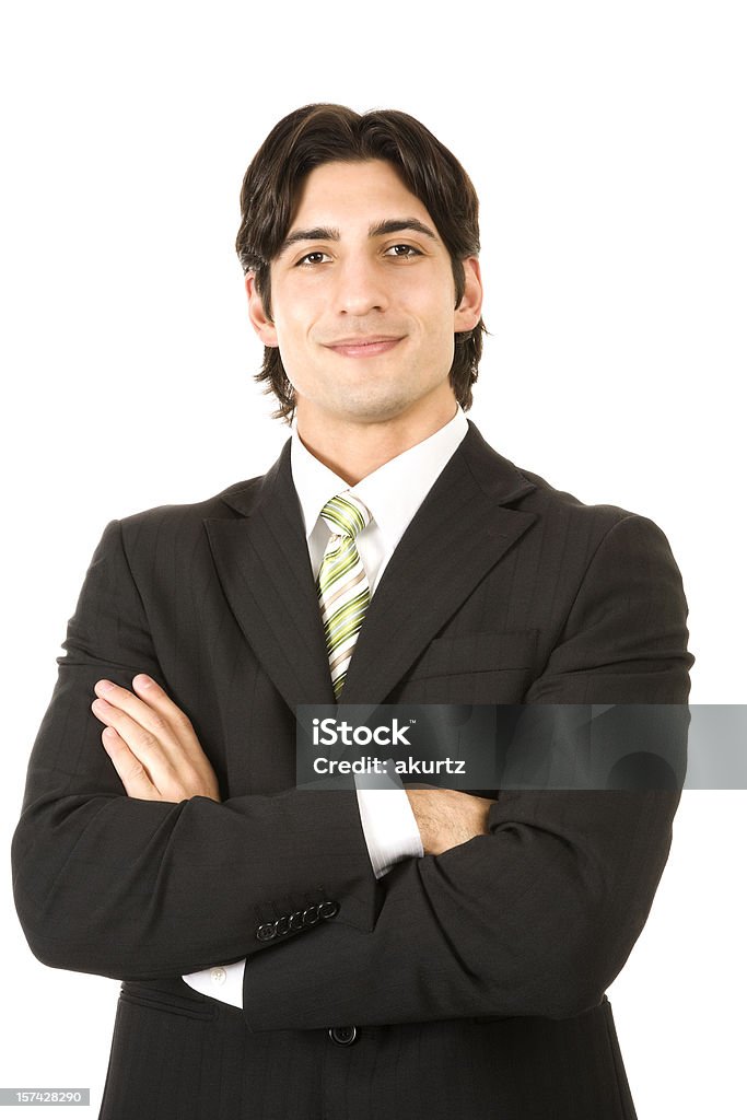 Уверенно взрослых Hispanic Business Man isolated on white руки с отворотом - Стоковые фото 30-34 года роялти-фри